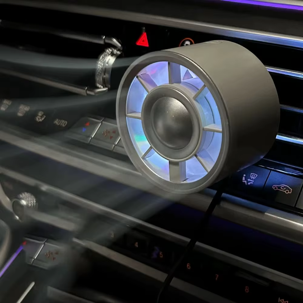 Ventilateur de refroidissement de sortie d'air de voiture multifonction, USB, avec lumière colorée, Mini ventilateur de voiture, Dissipation thermique du siège arrière de voiture, accessoires de voitu