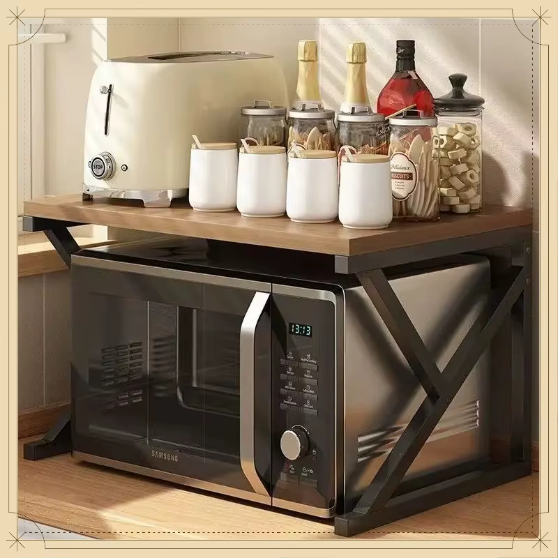 Étagère de rangement multicouche pour micro-ondes, comptoir de cuisine, four, cuiseur à riz, organisateur domestique multifonctionnel