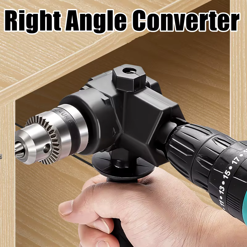 90 ° Adaptateur de perceuse à percussion d'angle de mandrin à trois mâchoires