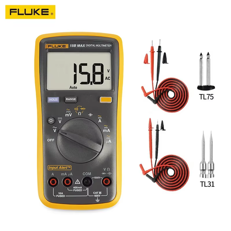 Fluke 15B MAX 17B MAX multimètre de plage numérique automatique DMM tension AC/DC courant résistance testeur de capacité