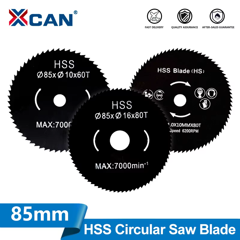 XCAN 1pc 85mm HSS lame de scie 44T/60T/72T/80T Mini