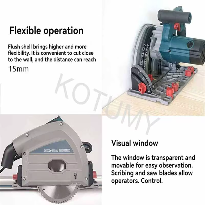 KOTUMY 1.4M/2.8M Guide pour le travail du bois Scie électrique 45 ° Tronçonneuse multifonctionnelle