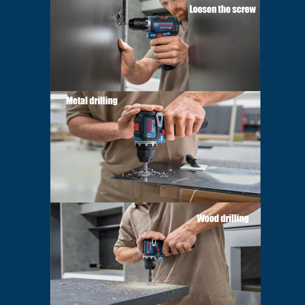 Perceuse sans fil Bosch Professional GSR 12V-32, moteur sans balais, couple élevé de 32 Nm, double vitesse, poignée en forme de T, outil électrique multifonctionnel
