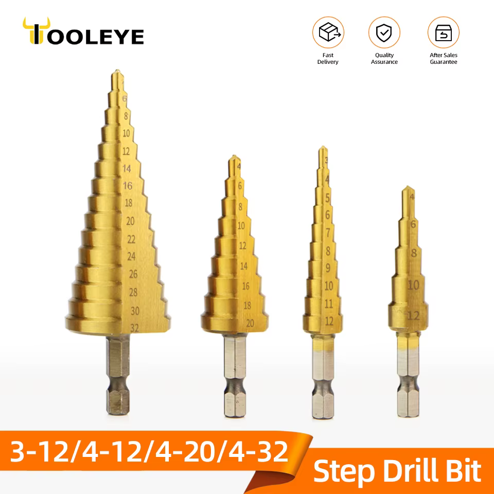 TOOLEYE HSS titane étape foret forets de scène pour métal bois haute vitesse étage