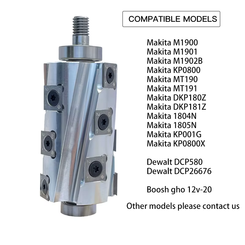 Arbre en spirale pour raboteuses électriques portatives (travail du bois) compatible avec Makita Dewalt et Bosch