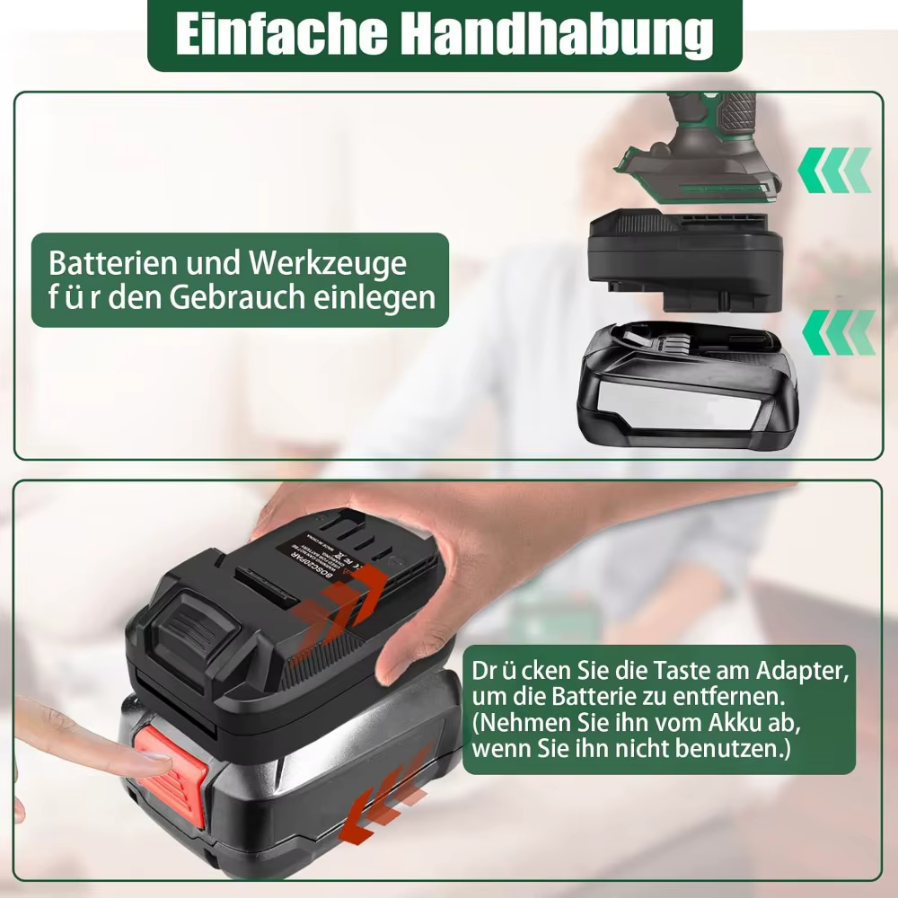 Adaptateur de batterie BOSC18PAR pour Bosch vers Parkside