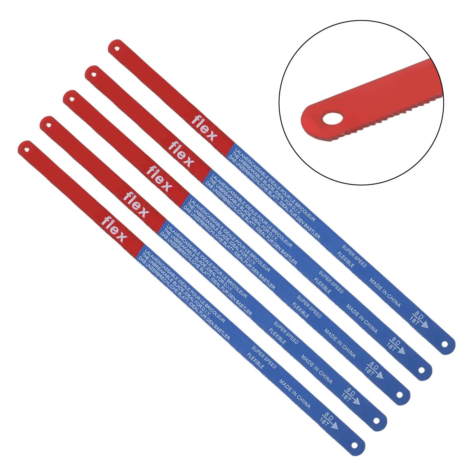 Lames de scie à métaux 300mm, 5 pièces, 14T/18T/24T, bi-métal, pour couper la viande et le bois, outil manuel pour le travail du bois