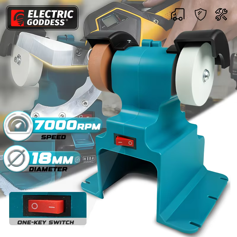 Meuleuse électrique sans fil Electric Goddess 200W pour batterie Makita 18V ﻿ Pierre à polir et à affûter double pour couteaux
