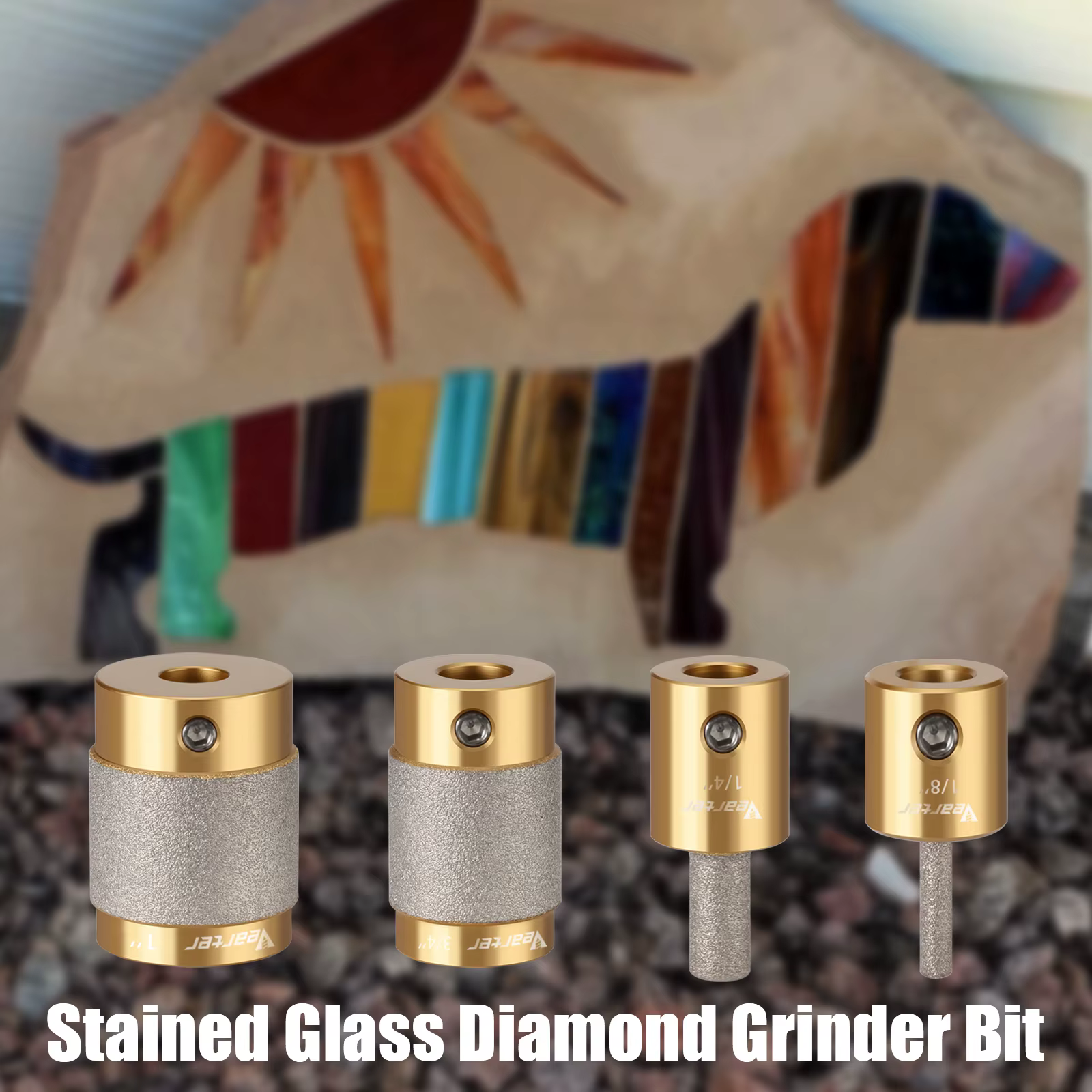 Lot de 4 embouts de meulage diamantés pour vitraux