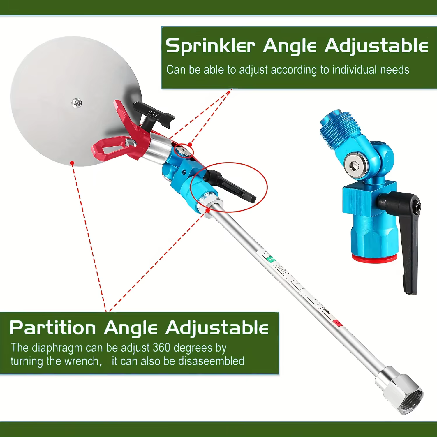 Kit de pulvérisateur de peinture sans air avec embouts 311/315 et perche d'extension de 20 cm