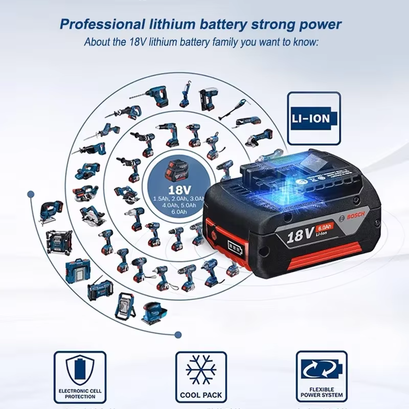 Batterie Bosch 18V, batteries de secours 18V et 6000mAh