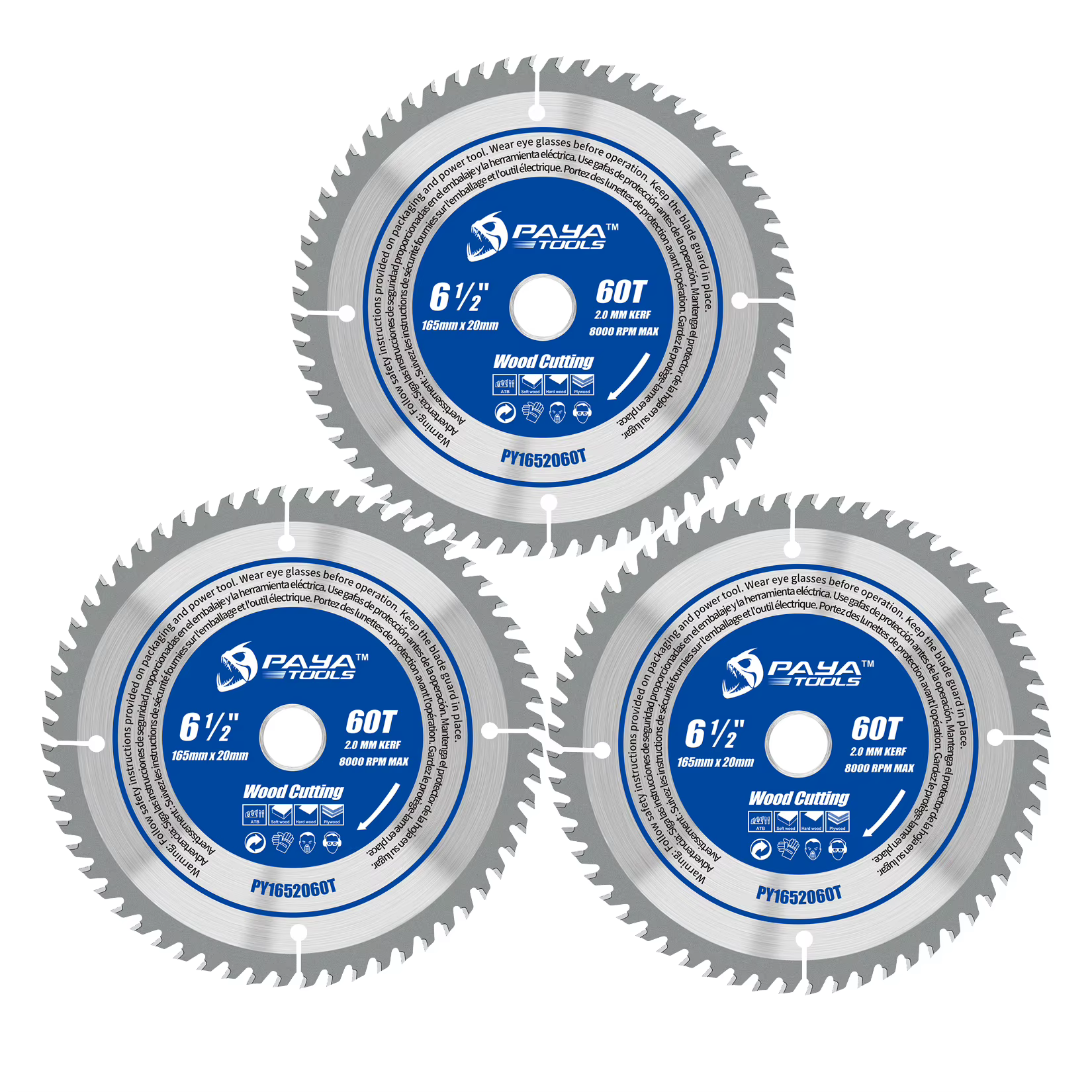 Lame de scie circulaire PAYA 6 1/2" 60T ATB