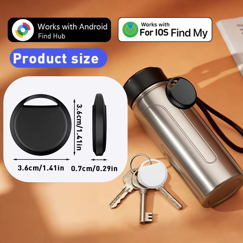 Traceur intelligent double système Android/iOS compatible avec Apple Find My et Google Find Hub – Localisation anti-perte pour iPhone et Xiaomi (GMS)