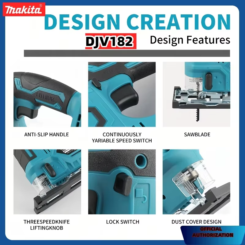 Scie sauteuse électrique sans fil Makita DJV182Z Brushless 18V 340W avec lame