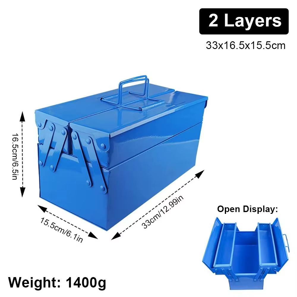 Boîte à outils métallique de grande capacité pour rangement embarqué