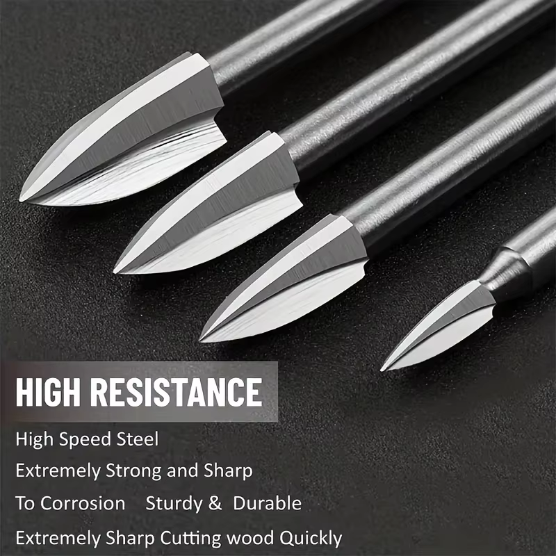 Ensemble de 5 outils de sculpture sur bois - parfaits pour les outils rotatifs