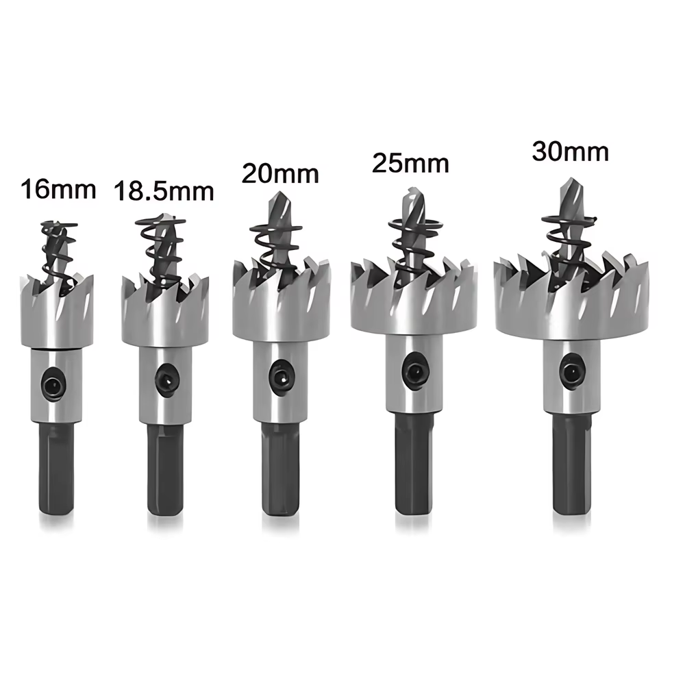 Foret HSS à pointe en carbure, 16mm à 30mm, Scie cloche de synchronisation, Tige 7mm 10mm, Pointe en carbure, Coupe-trou, Scie à métal, Foreur de tasse