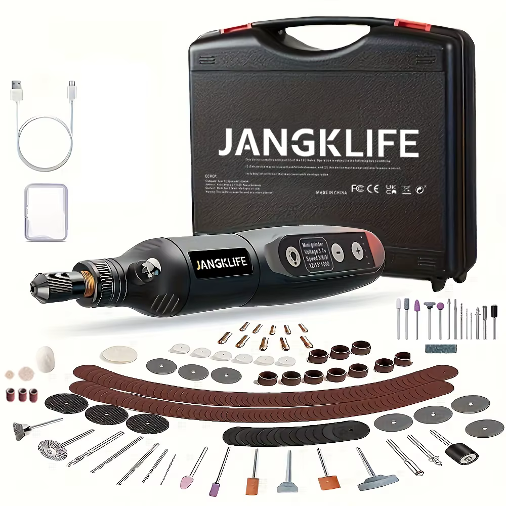 JANGKLIFE USB Kit d'outils rotatifs sans fil stylo de gravure sur bois bricolage pour bijoux métal verre Mini perceuse sans fil