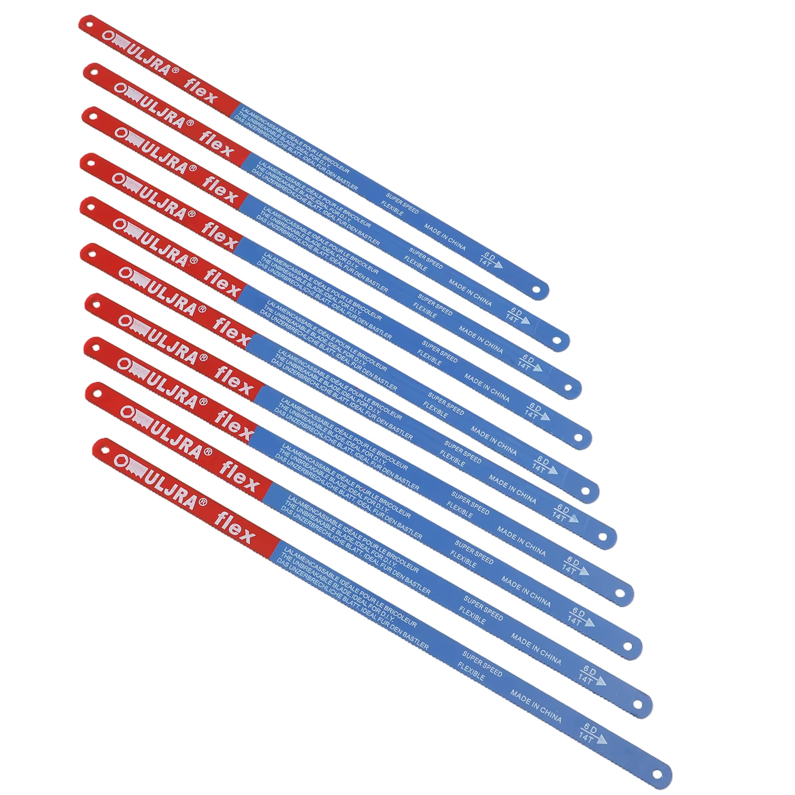 Lames de scie à main bimétalliques 300mm 14T/18T/24T – Lot de 10