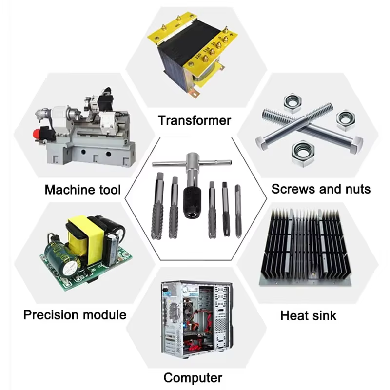 Jeu de perceuses à clé de type T de haute qualité, outils de taraudage manuel, Machine à filetage, foret hélicoïdal M3/M4/M5/M6/M8, jeu de tarauds, outil de bricolage