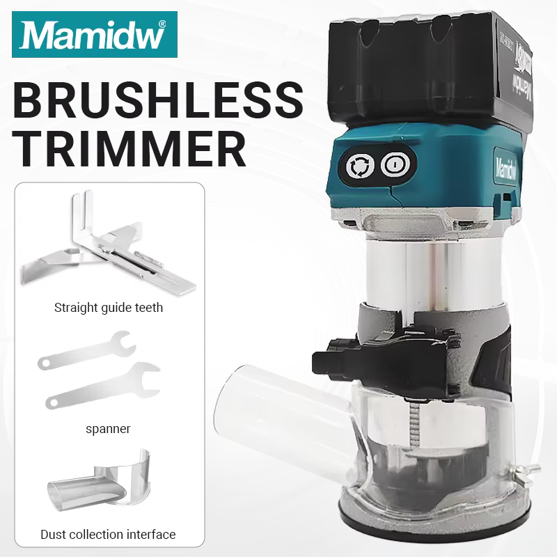 Mamidw tondeuse sans brosse routeur électrique sans fil charpentier fraisage gravure Machine à rainurer pour Makita 18V batterie broche