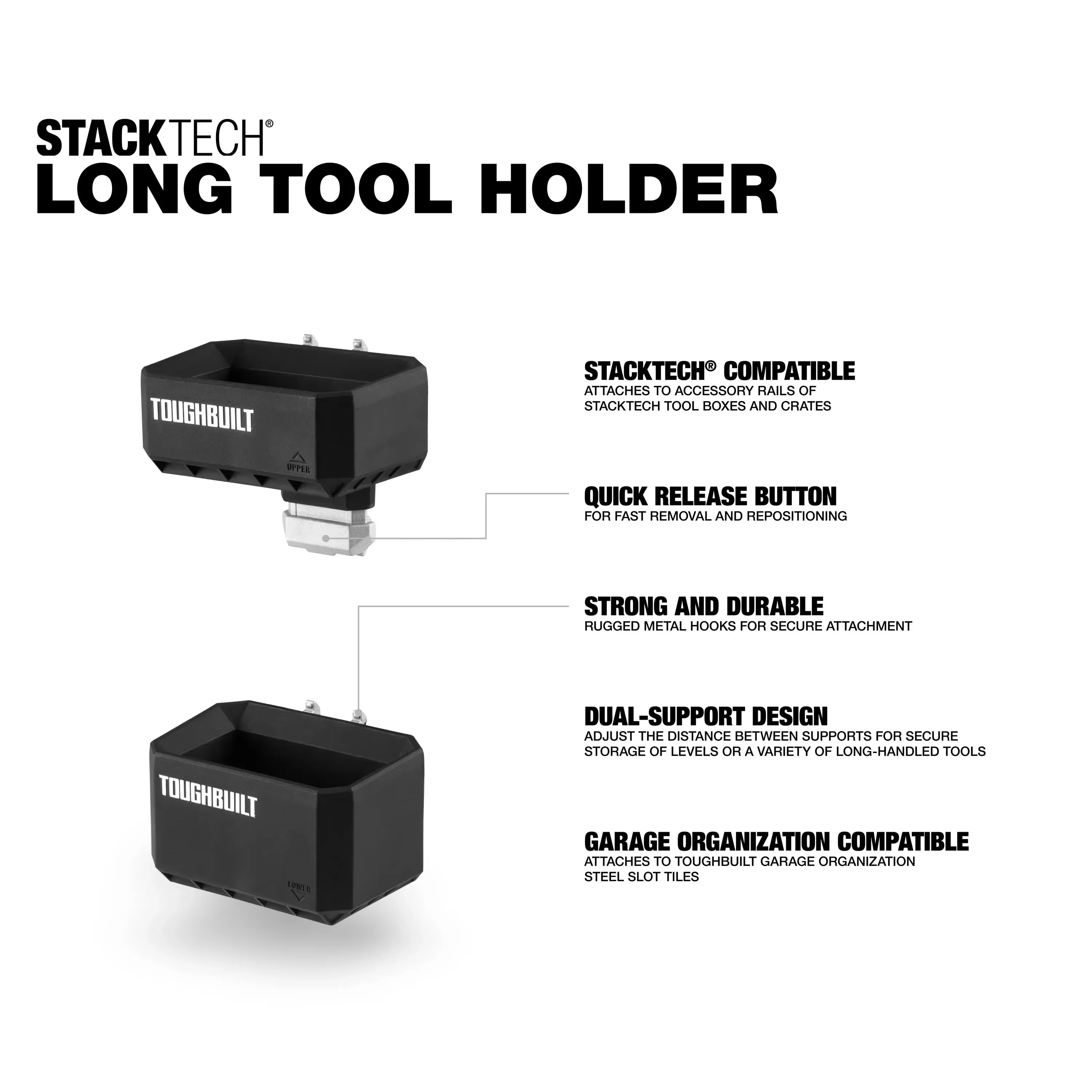 TOUGHBUILT TB-B1-A-54 STACKTECH porte-outil en plastique boîte à outils empilable organisateur Portable Vertical