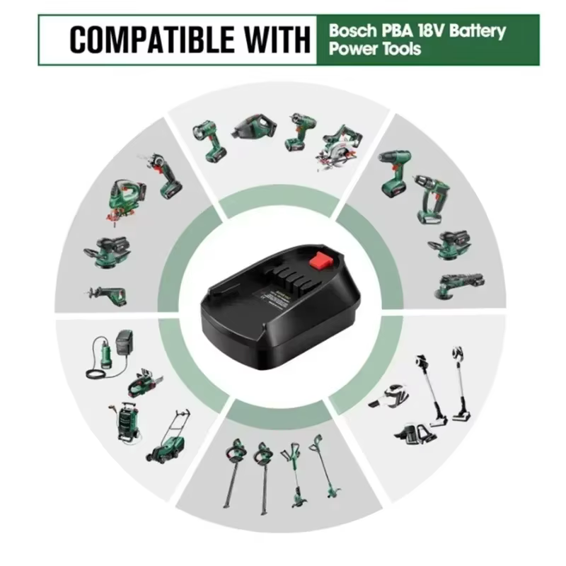 Adaptateur de batterie BOSB18C pour outils électriques Lithium-io ménagers vert Bosch Compatible