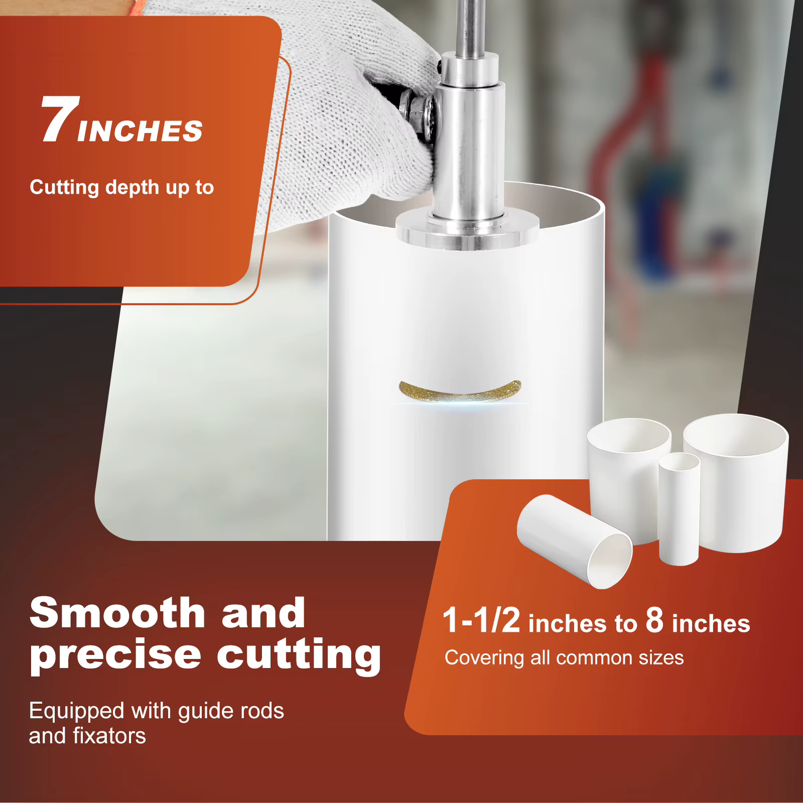 Outil de coupe de tuyaux en PVC en acier inoxydable avec 5/11 lames-poignée ergonomique à profondeur réglable