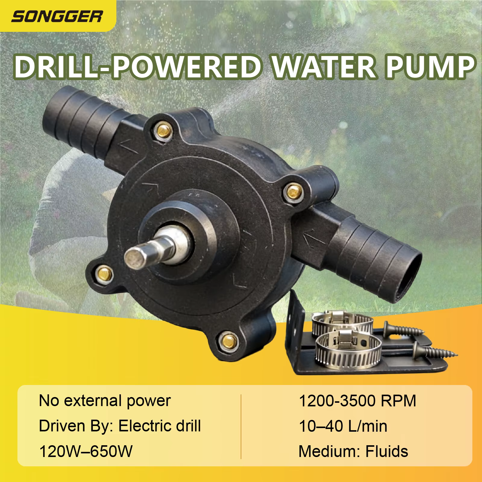 Pompe à Eau pour Perceuse Auto-Amorçante