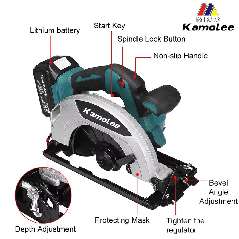 Scie circulaire rechargeable sans fil kamolee