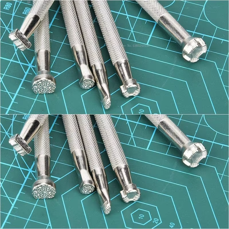 Outils d'impression du cuir, 6 types de Styles, gravure en gaufrage, ustensile d'artisanat du cuir, bricolage, timbres d'estampage, outils d'art manuels