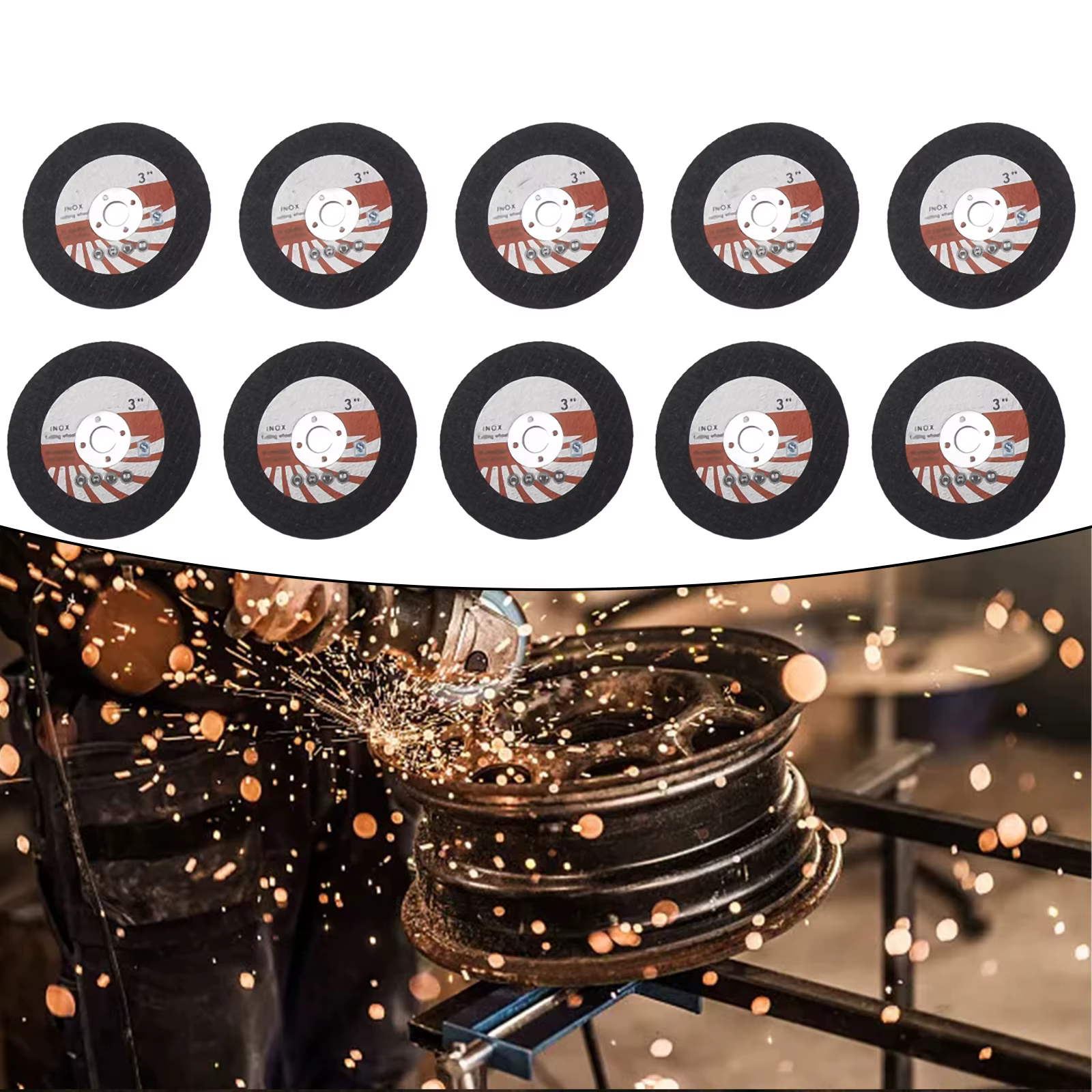 10 pièces meule circulaire 3 pouces 10*75mm de diamètre disque de meulage