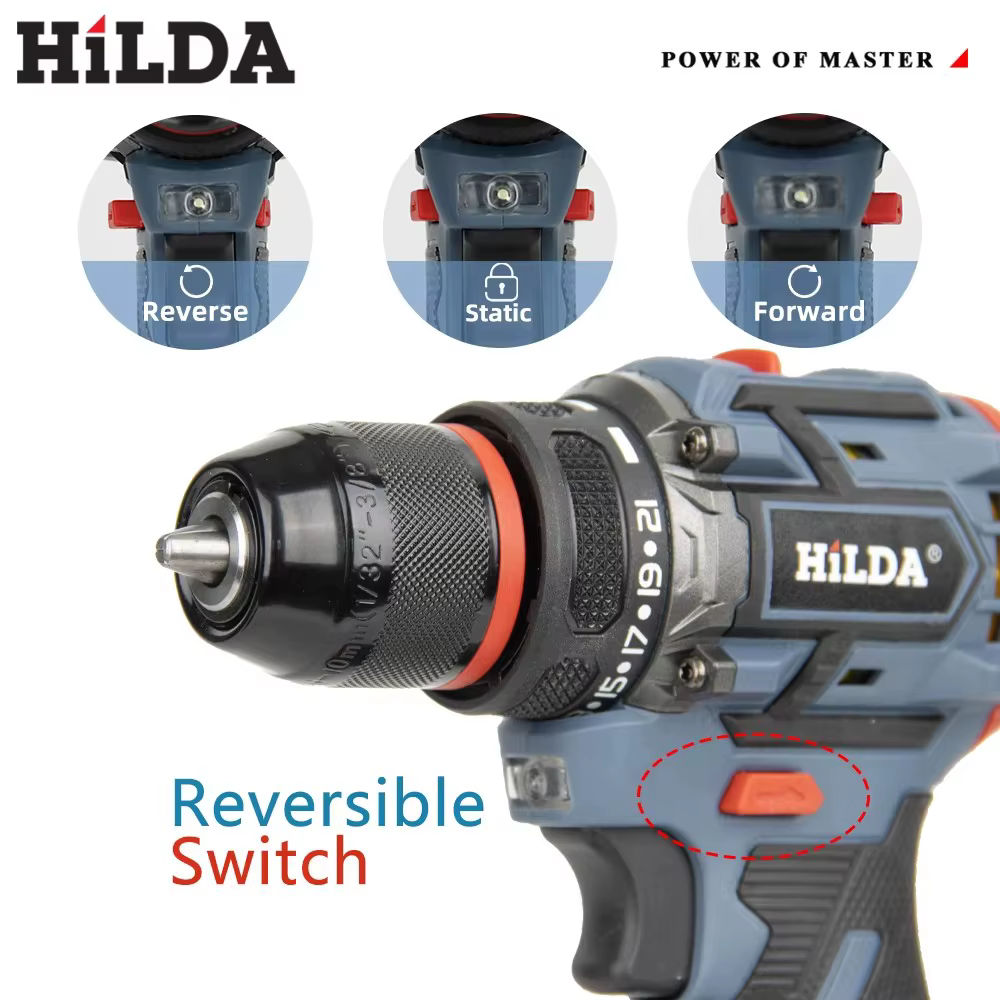 HILDA perceuse électrique professionnelle sans fil