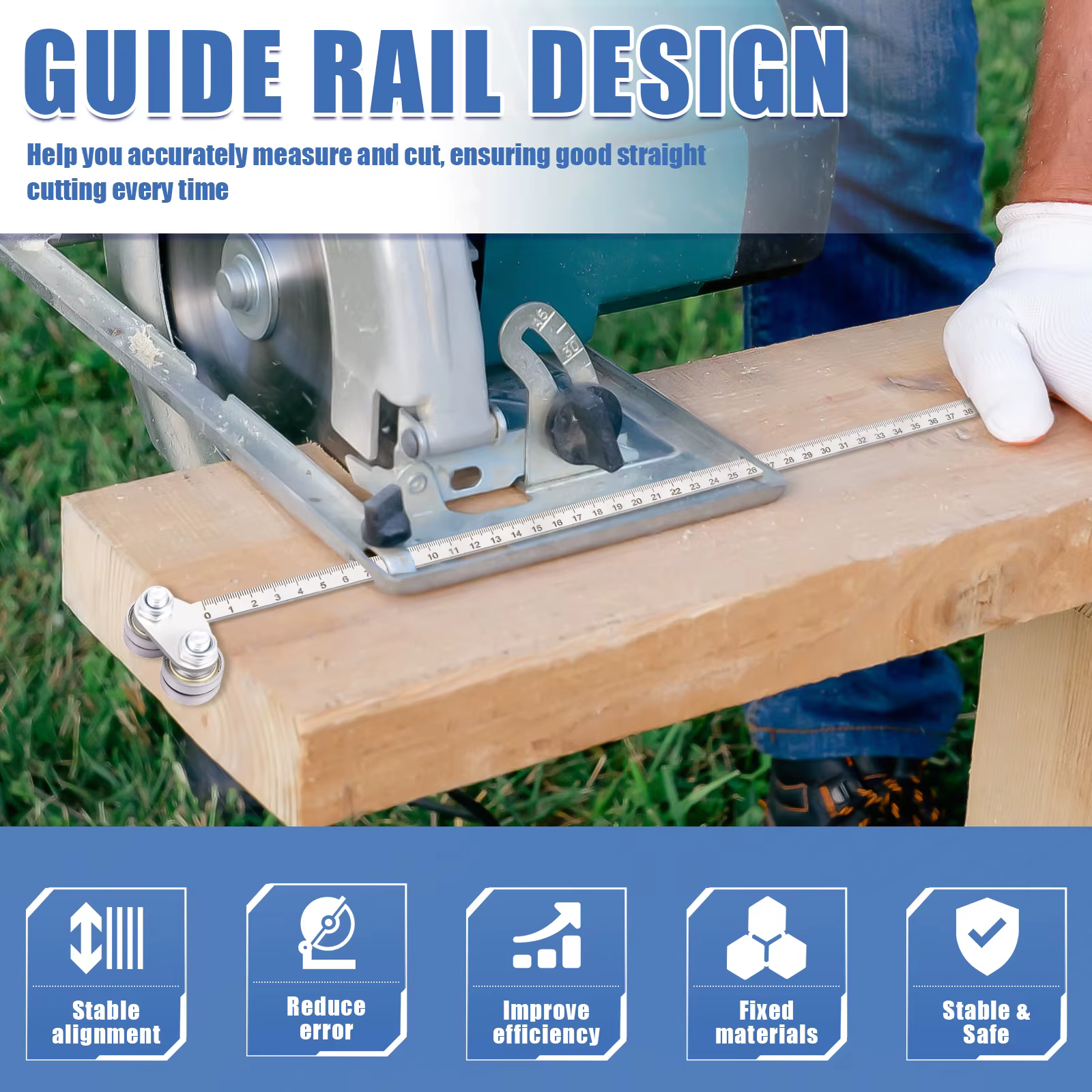 Rail de guidage réglable pour scie circulaire