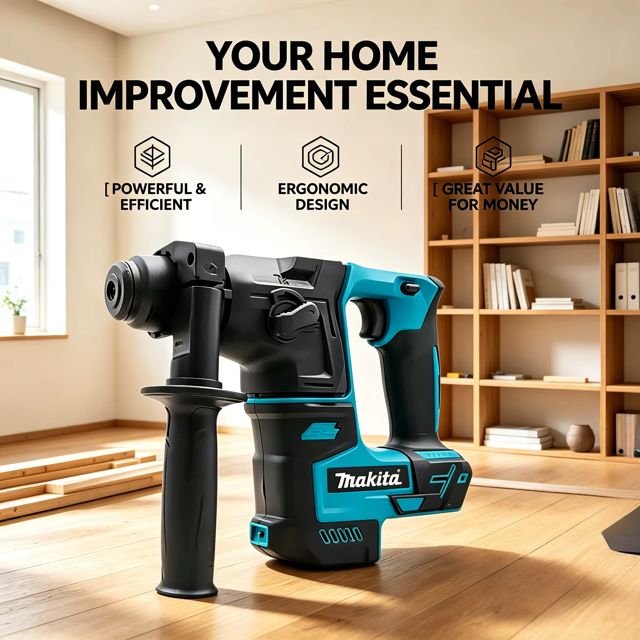 Marteau perforateur rotatif électrique Makita HR140D : Moteur sans balais