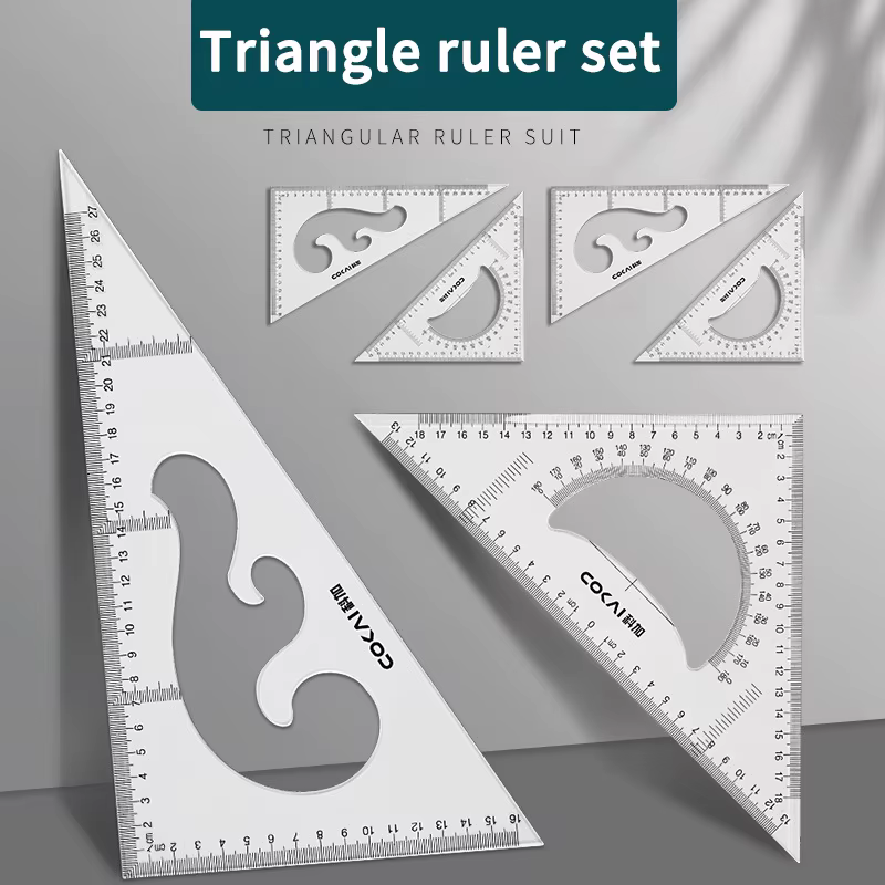 Règle triangulaire multifonctionnelle 18/22/27/32/37/42CM