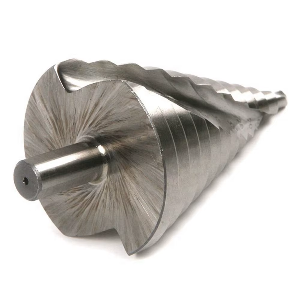 Foret étagé 6-60mm, rainure en spirale, coupe-trou de pagode, feuille de métal, foret conique, tige triangulaire, ouvre-trou étagé