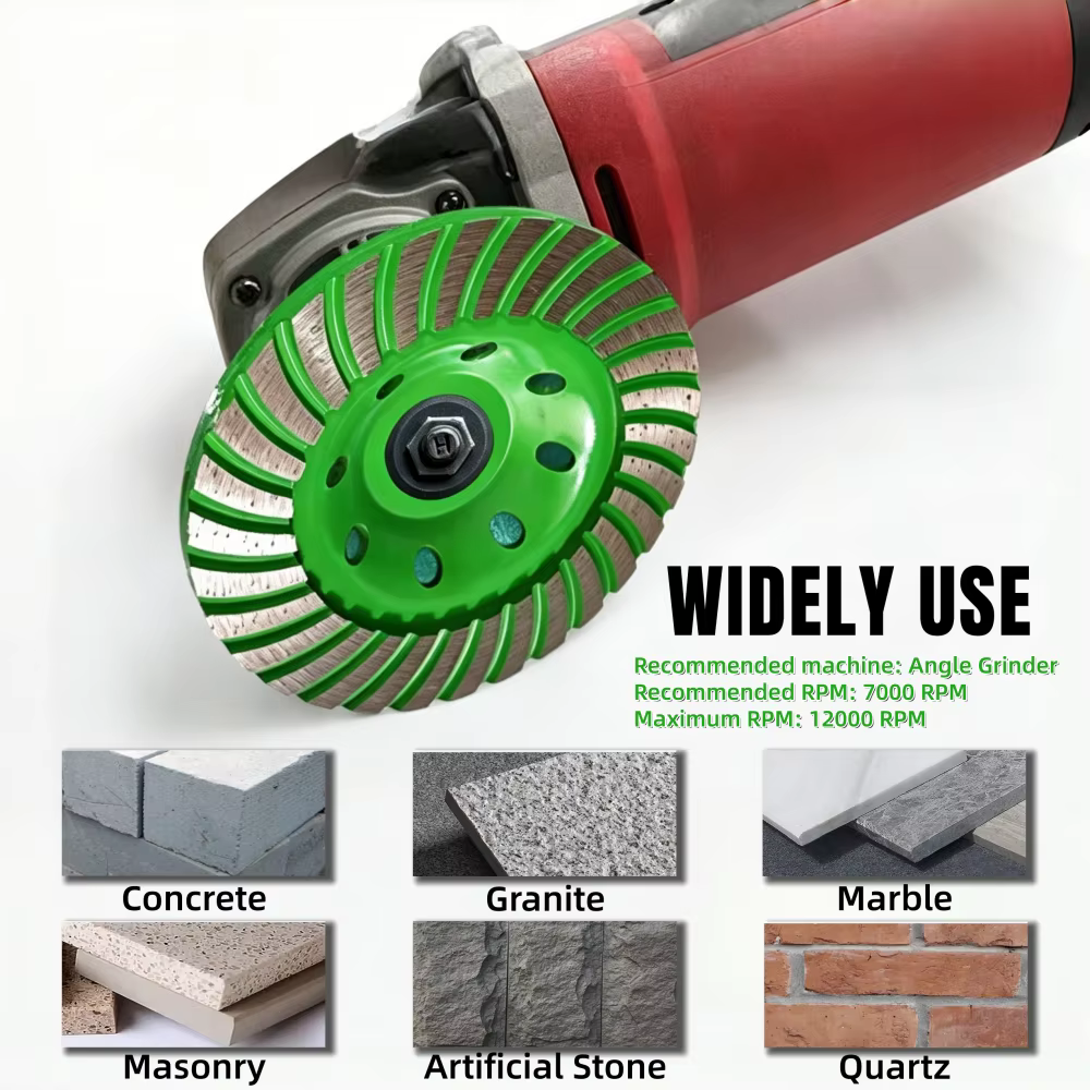 1 pièce Meule diamantée turbo 115/125 mm pour meuleuse d'angle