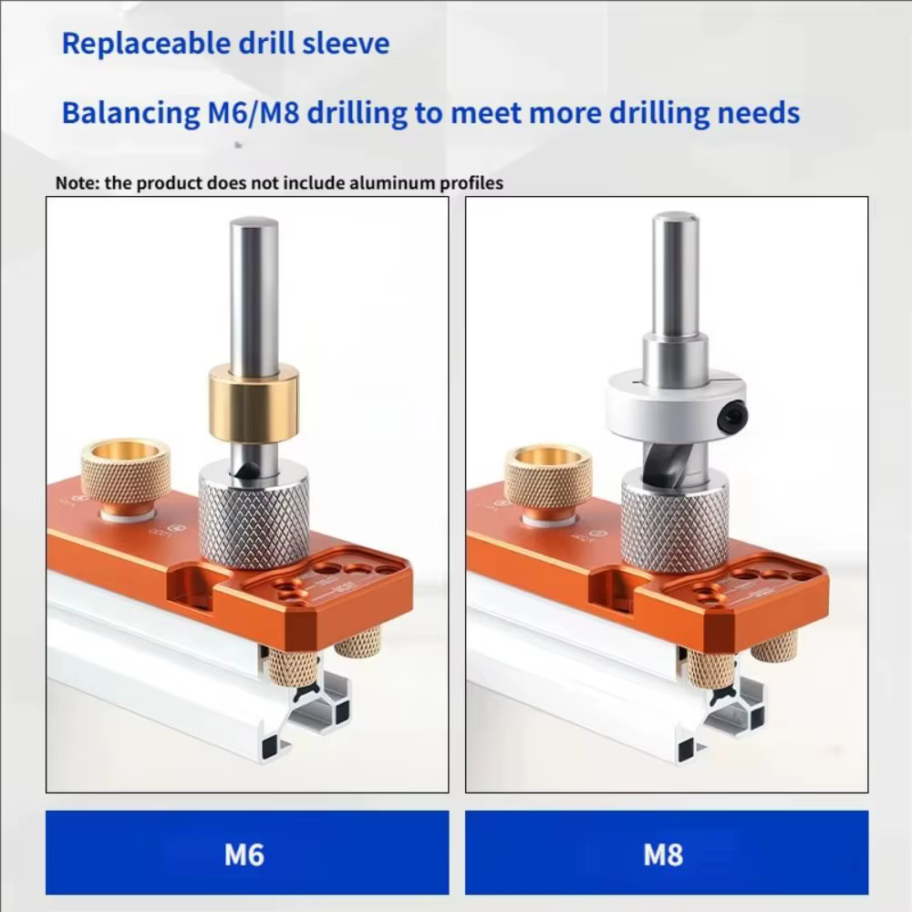 Guide de perçage pour profilés en alliage d'aluminium