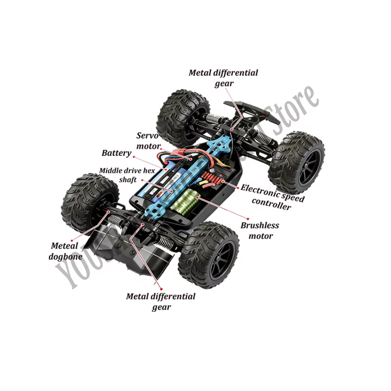 Pièces d'origine pour voiture RC SCY 16101 PRO 16102 PRO : Arbre de transmission, Engrenage, Bras oscillant, Rotule de direction, Télécommande, Pneu, Moteur VS SG116 MAX