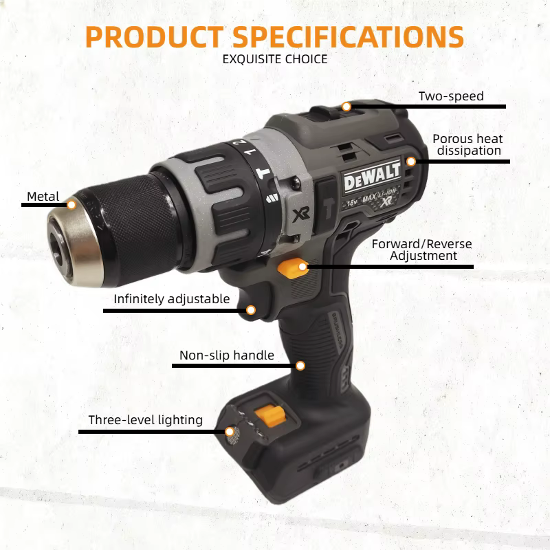 Perceuse-visseuse compacte sans balais DEWALT DCD791 : Outil électrique multifonctionnel sans fil rechargeable (machine uniquement)