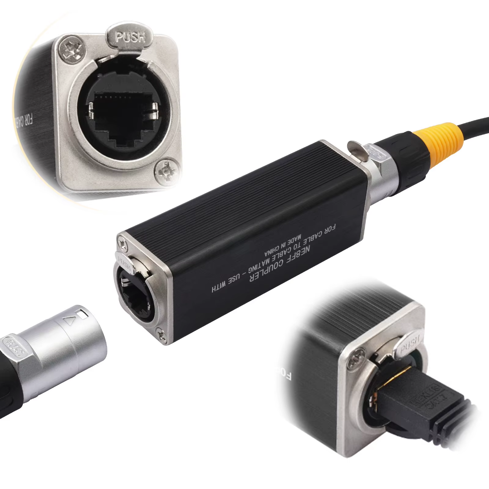 Connecteur RJ45 femelle-femelle droit avec système de verrouillage à ressort reconnu, coupleurs réseau droits pour extensions de câbles