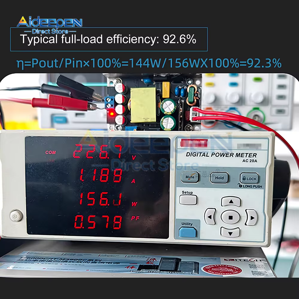 Alimentation GaN haute efficacité 150W AC 170-265V vers DC 24V/12V Protection contre les surcharges/court-circuits/surchauffe pour outil électrique LED