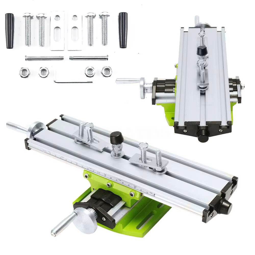 Table à glissière croisée multifonctionnelle de haute précision – Plateau de travail réglable X-Y pour perceuse d'établi