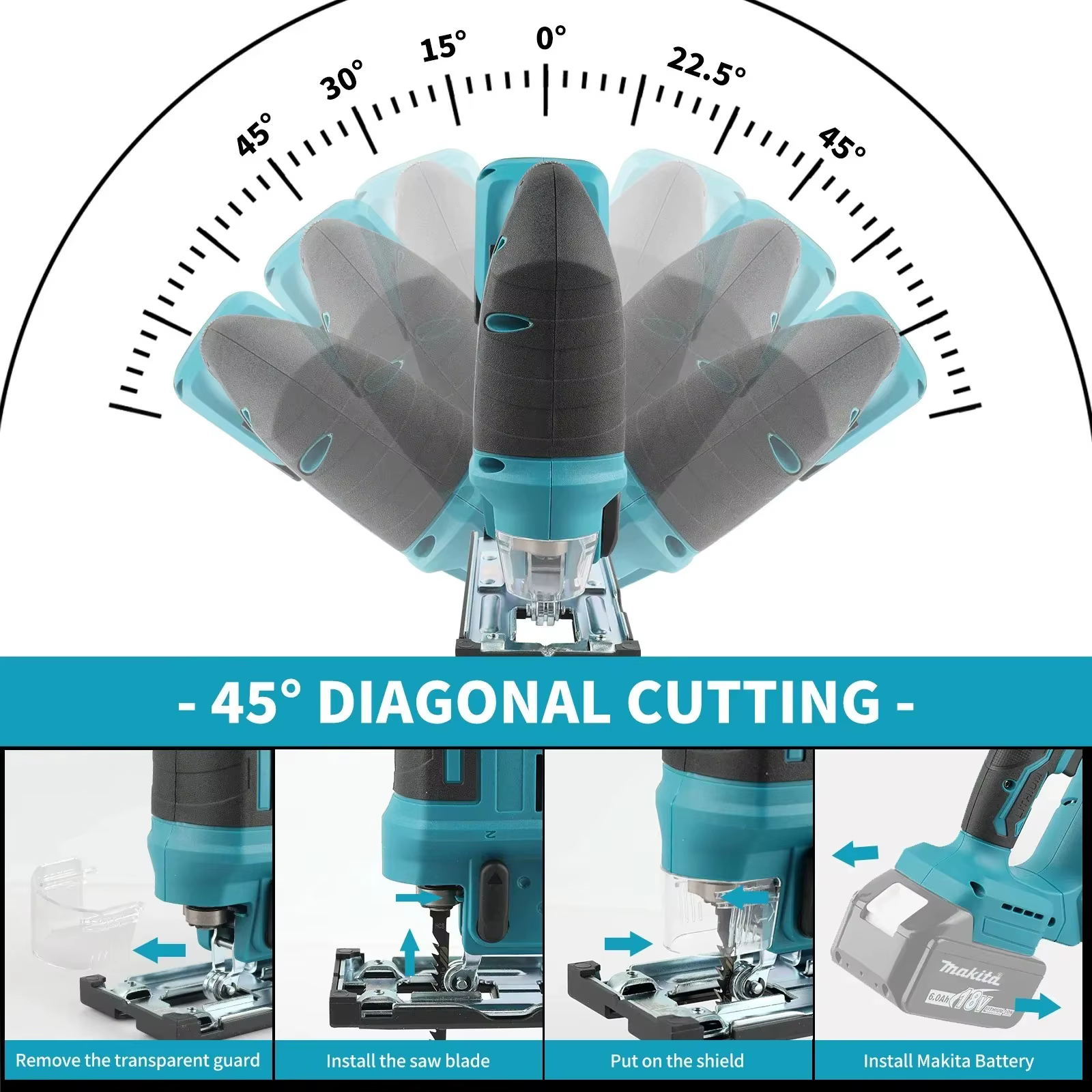 Scie sauteuse électrique sans fil Makita DJV182Z