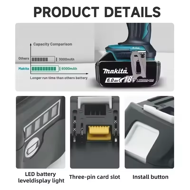 🤙 100% véritable Makita 6Ah pour batterie