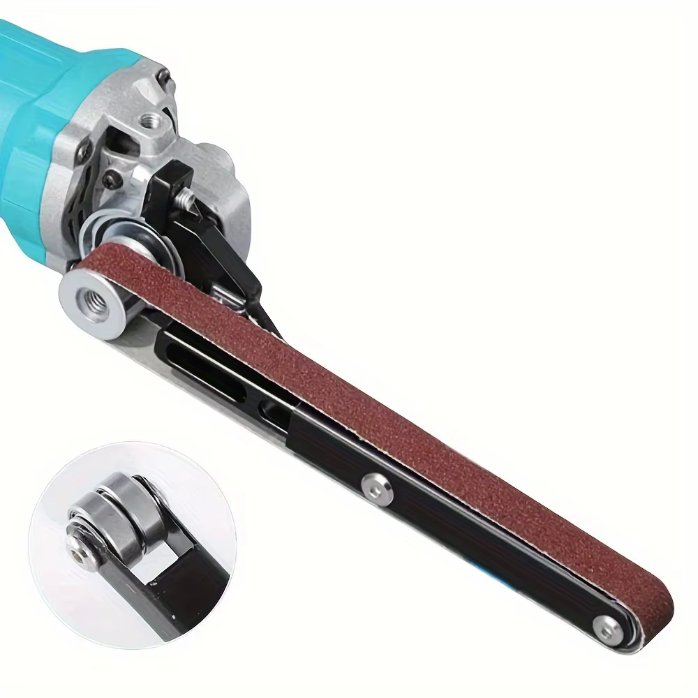Support de modification pour meuleuse d'angle en ponceuse à bande avec 2 bandes de ponçage