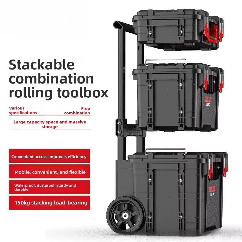 Ensemble de boîtes à outils empilables multifonctions grande capacité, organisateur durable et gain de temps, boîte à outils, étui à outils, rangement de garage