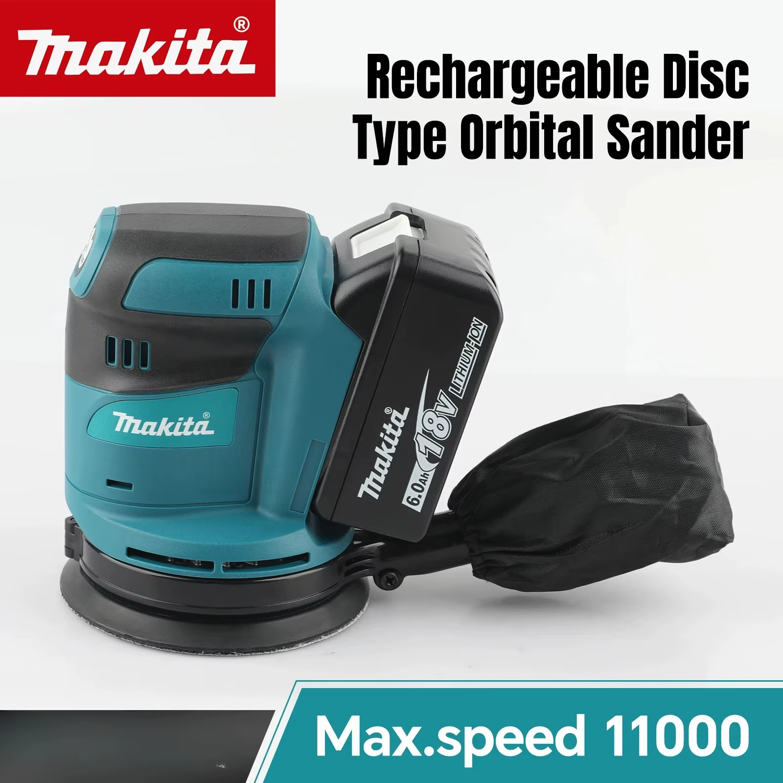 Ponceuse orbitale aléatoire sans fil Makita DBO180Z rechargeable