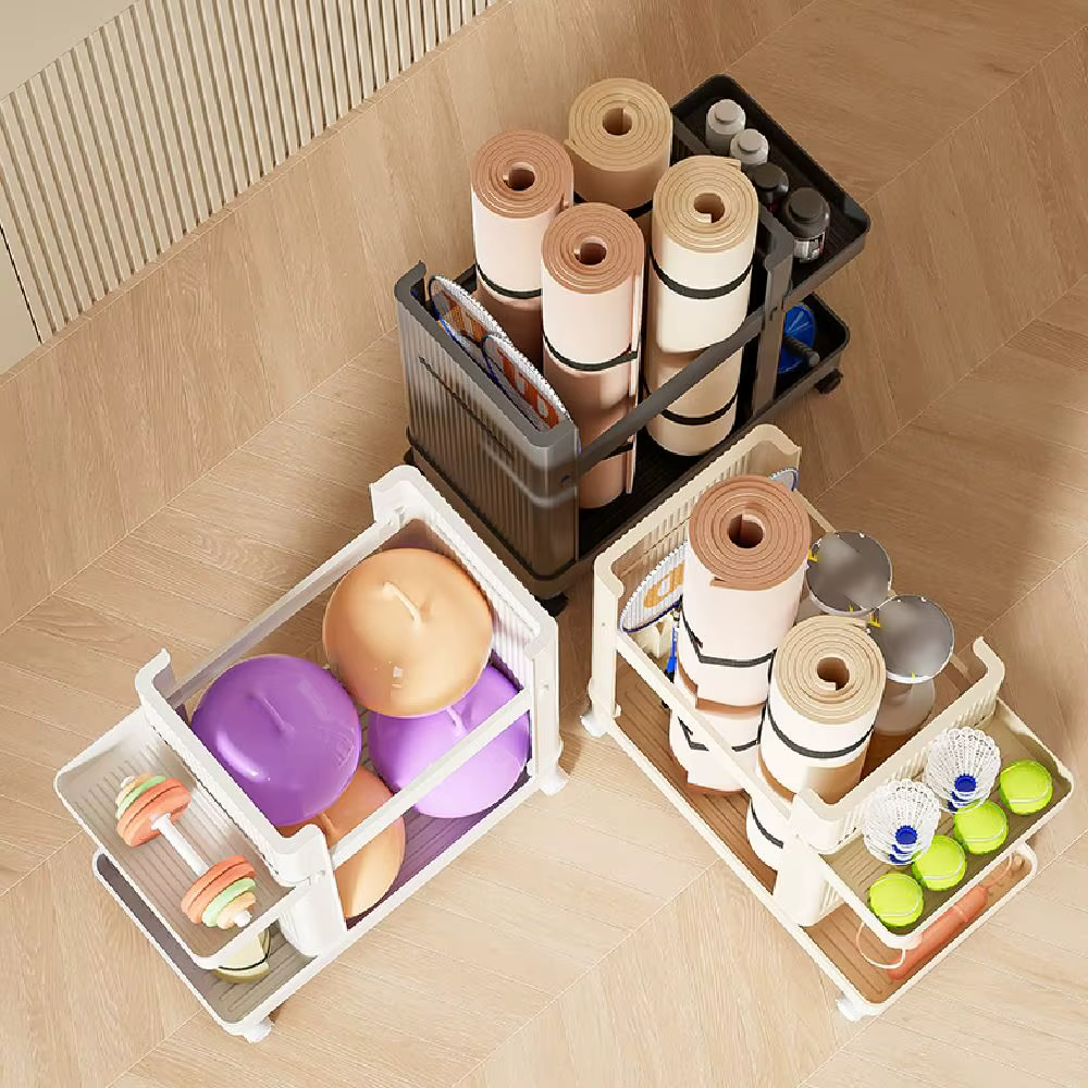 Chariot organisateur d'équipement de gymnastique multifonctionnel, gain de place, support de rangement d'équipement de sport Stable, chariot Portable de grande capacité